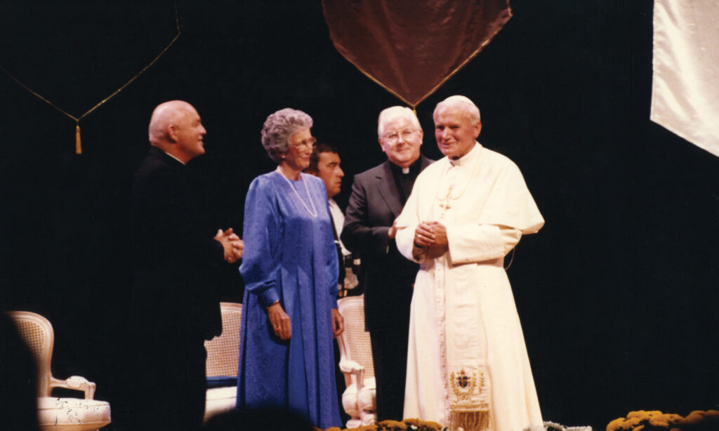 Pope John Paul II attends the annual gathering of Catholic Charities USA.