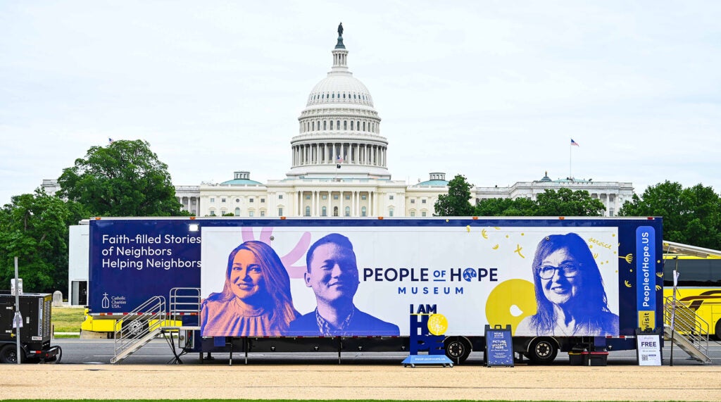 A photograph of the People of Hope Museum outside the U.S. Capitol in Washington, DC.