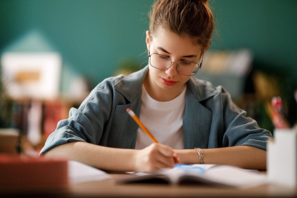Teenager,At,School.,Child,Is,Learning,In,The,Class,Or